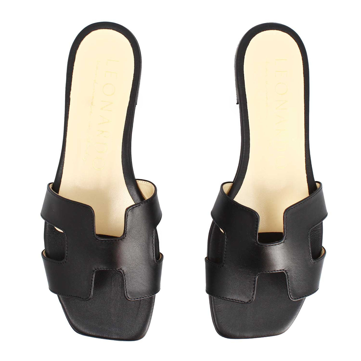 Sandalo da donna Harmony in pelle nappa nero - LeonardoShoes