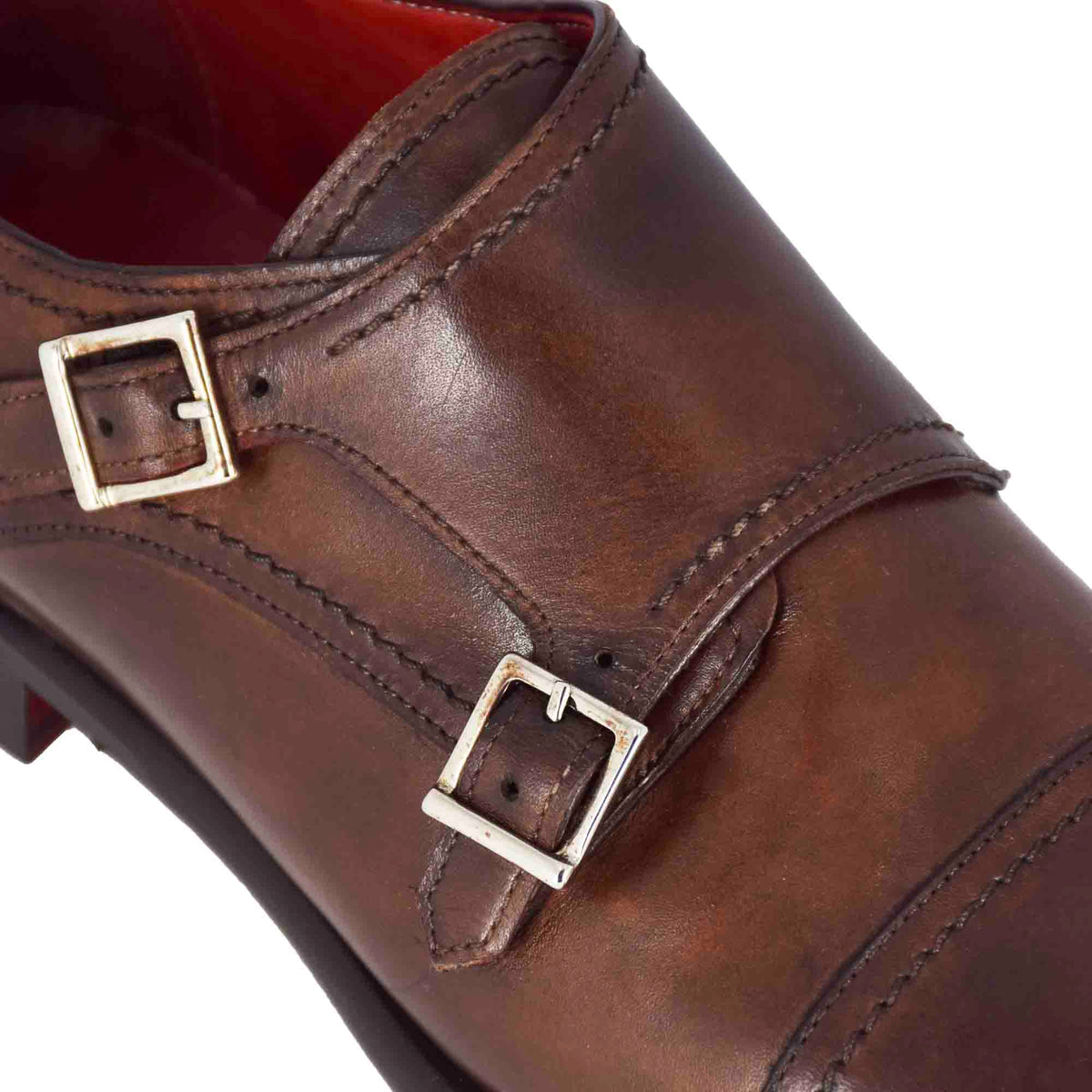 Scarpa con doppia fibbia da uomo colore marrone - LeonardoShoes