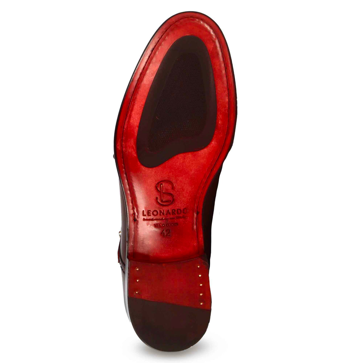 Scarpa con doppia fibbia da uomo colore marrone - LeonardoShoes