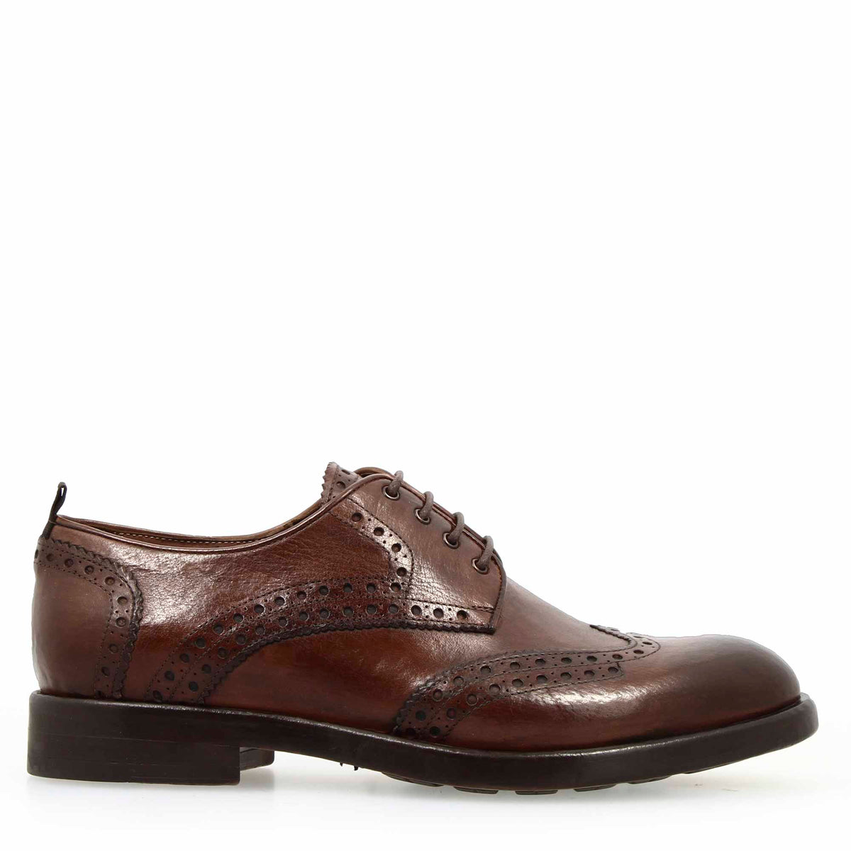 Scarpa Derby brogue moderna marrone scuro da uomo - LeonardoShoes