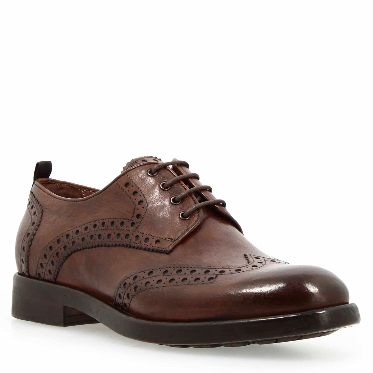 Scarpa Derby brogue moderna marrone scuro da uomo - LeonardoShoes