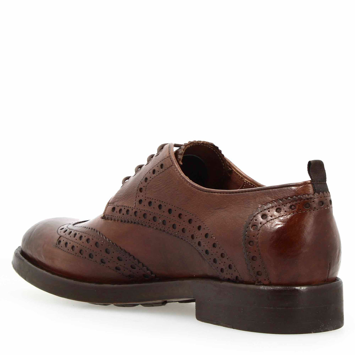 Scarpa Derby brogue moderna marrone scuro da uomo - LeonardoShoes