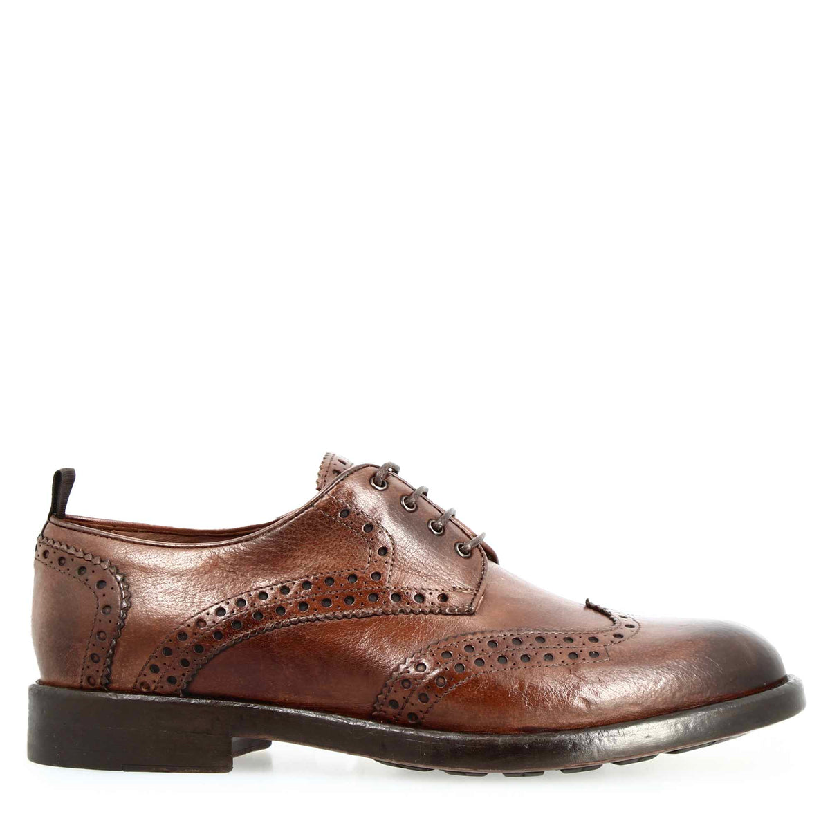 Scarpa Derby brogue moderna marrone da uomo - LeonardoShoes