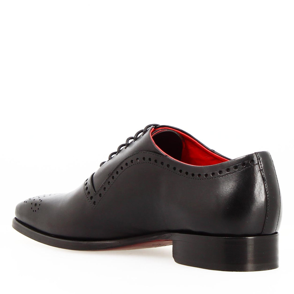 Ettore nero oxford semibrogue artigianale in pelle italiana - LeonardoShoes