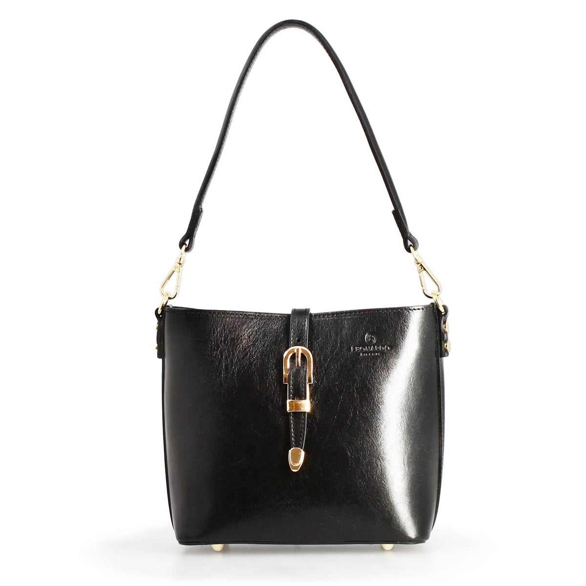 Borsa a spalla Atena da donna in pelle nera
