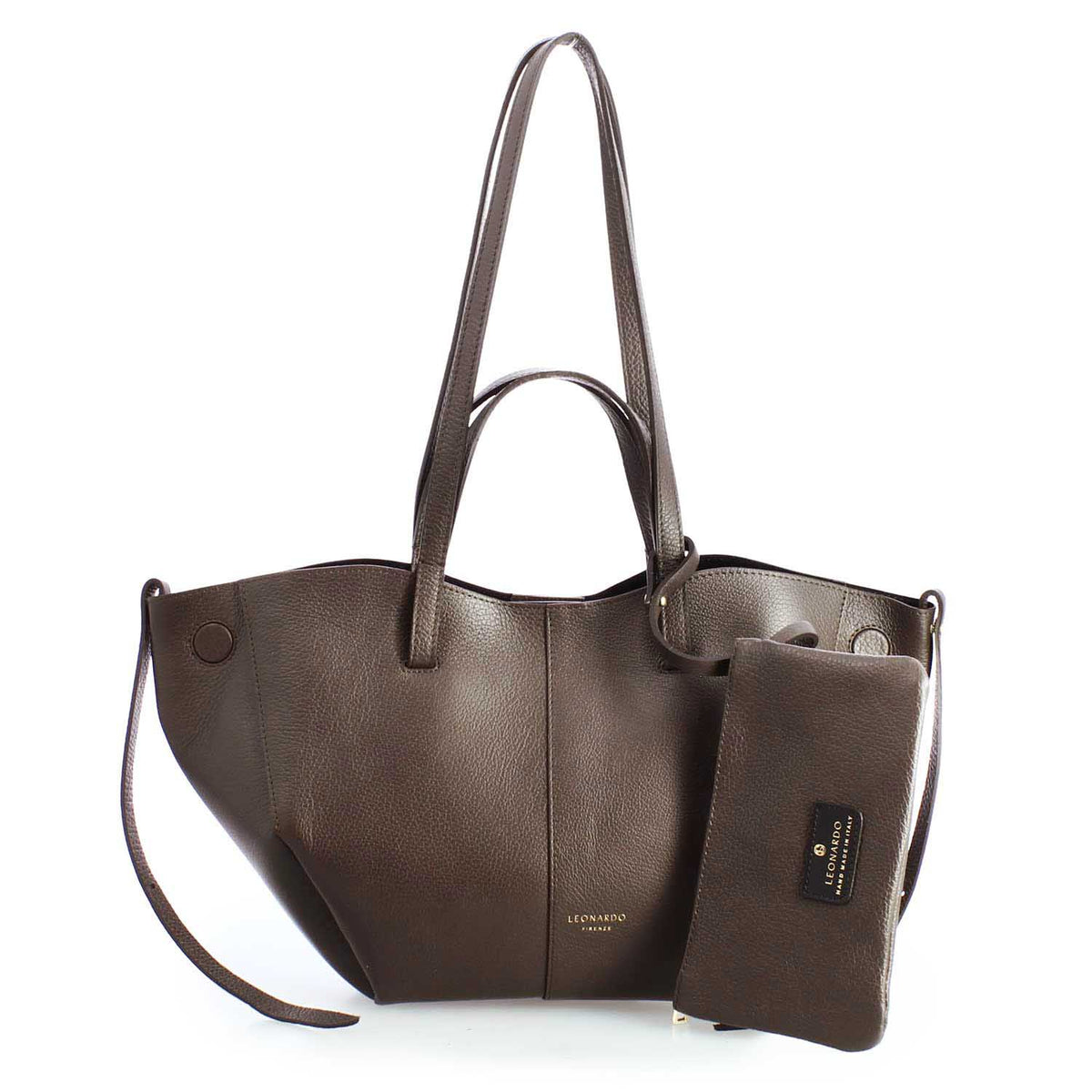 Shopper grande da donna in pelle marrone Majestic