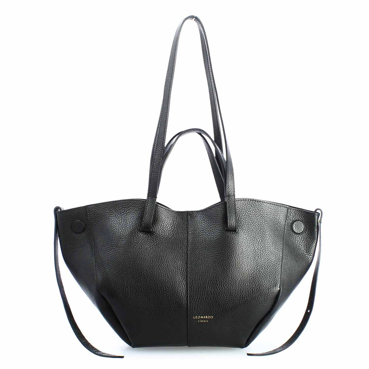 Shopper grande da donna in pelle nera Majestic - LeonardoShoes