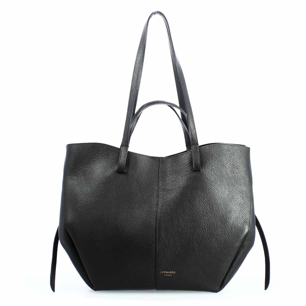 Shopper grande da donna in pelle nera Majestic - LeonardoShoes