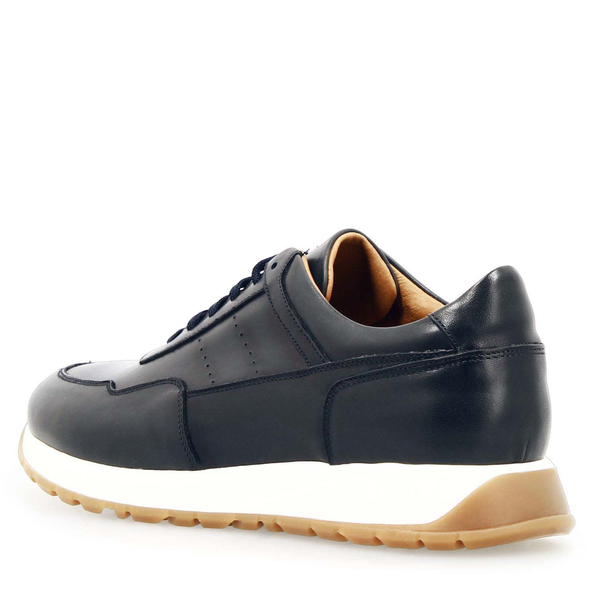 Sneaker artigianale da Uomo in pelle blu Ateneo - LeonardoShoes
