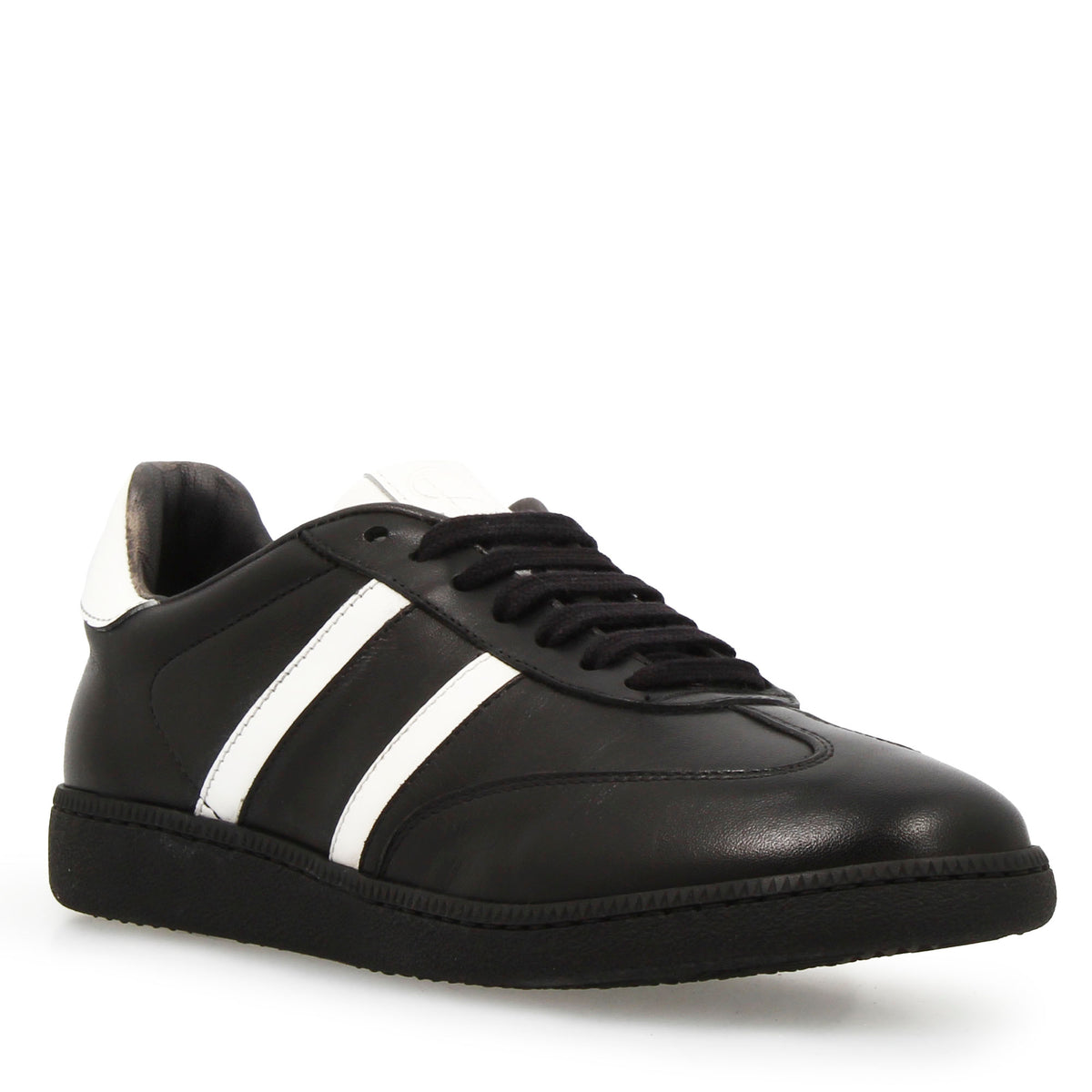 Sneaker artigianale da donna in pelle colore nero - LeonardoShoes