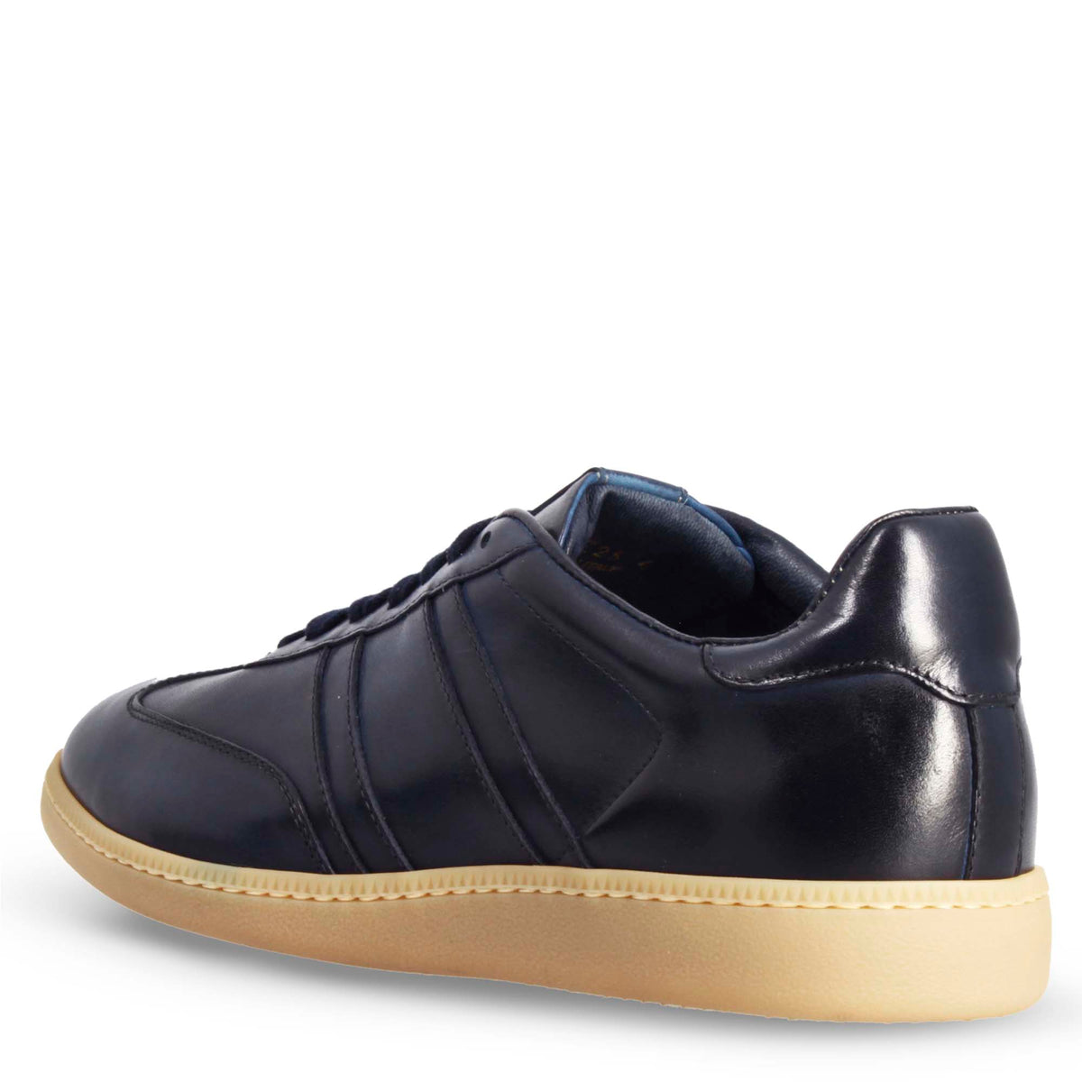 Sneaker artigianale da uomo in pelle colore blu - LeonardoShoes