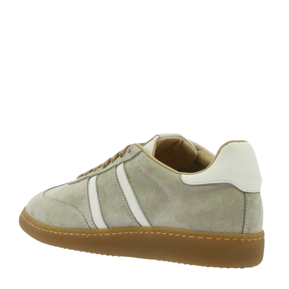 Sneaker artigianale da donna in pelle scamosciata grigia - LeonardoShoes