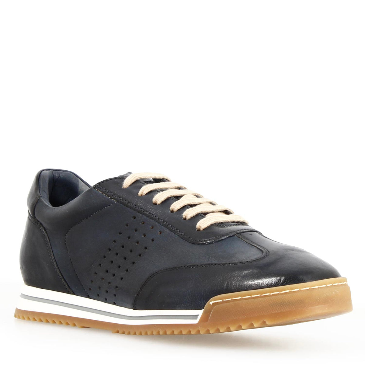 Sneaker Barberino blu da uomo in pelle - LeonardoShoes