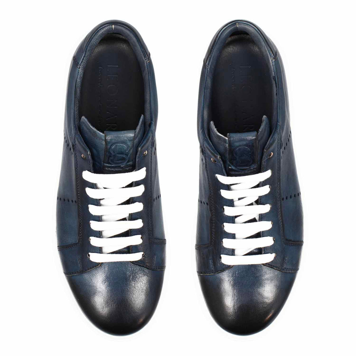 Sneaker Florentino blu da uomo in pelle - LeonardoShoes