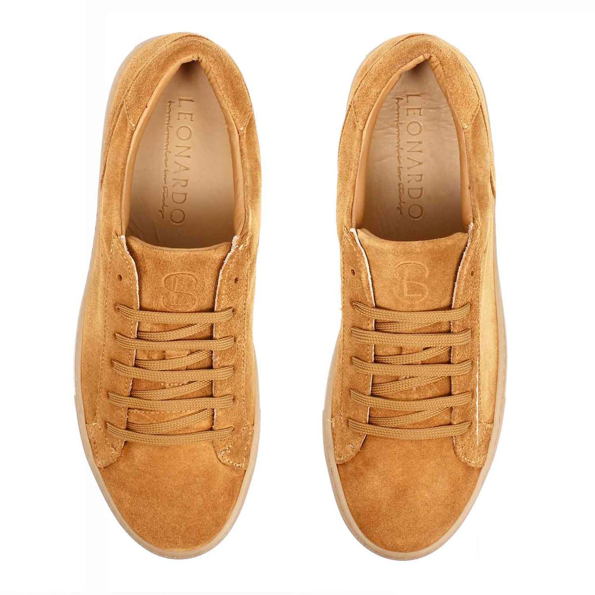 Sneaker Pitagora da uomo in pelle scamosciata marrone - LeonardoShoes