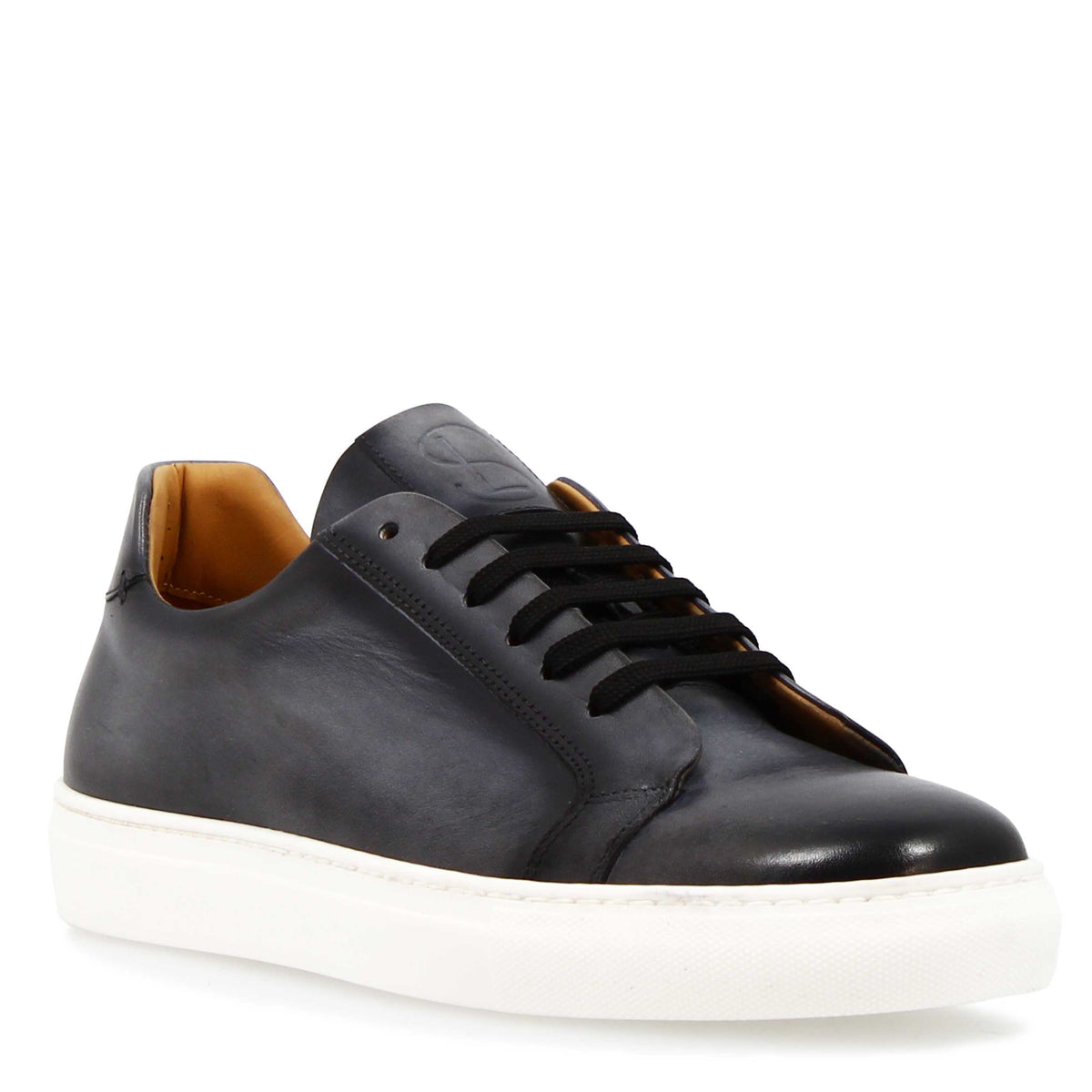 Sneaker artigianale Oreste da uomo in pelle grigio - LeonardoShoes
