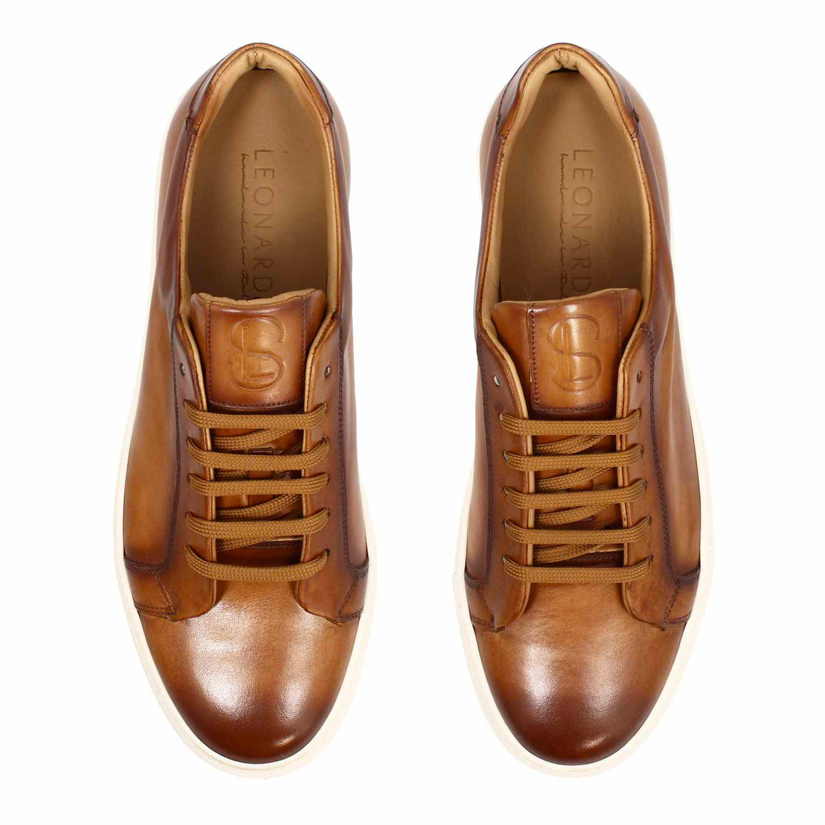 Sneaker artigianale Oreste da uomo in pelle marrone - LeonardoShoes