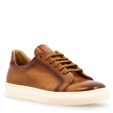 Sneaker artigianale Oreste da uomo in pelle marrone - LeonardoShoes