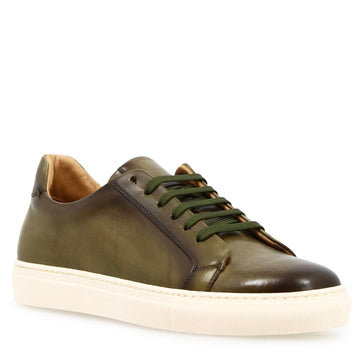 Sneaker artigianale Oreste da uomo in pelle verde - LeonardoShoes