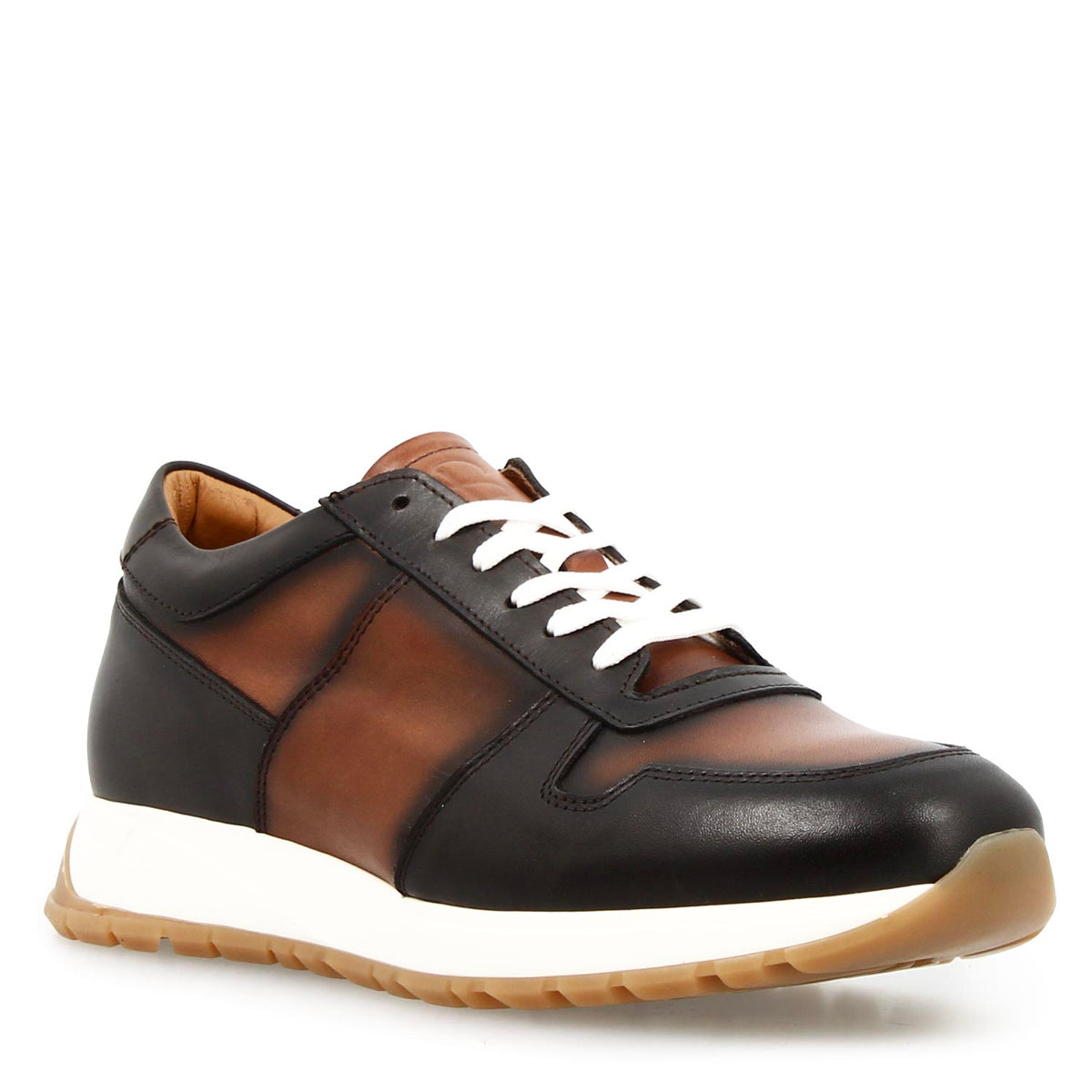 Sneaker artigianale Piave da uomo in pelle marrone - LeonardoShoes