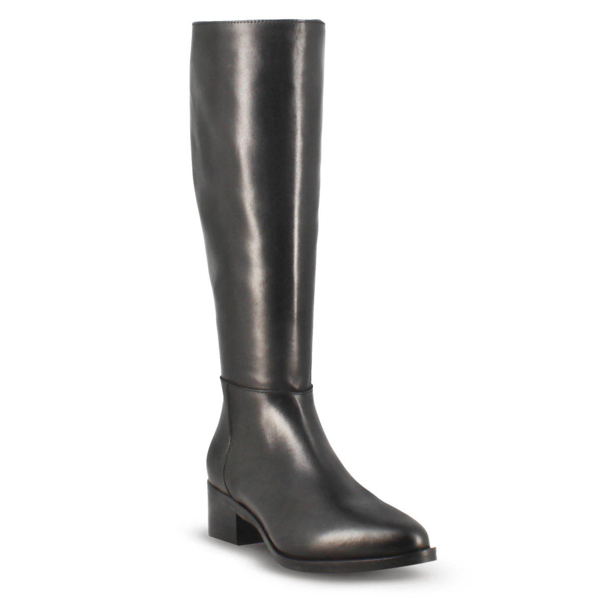 Stivale alto artigianale da donna in pelle colore nero - LeonardoShoes