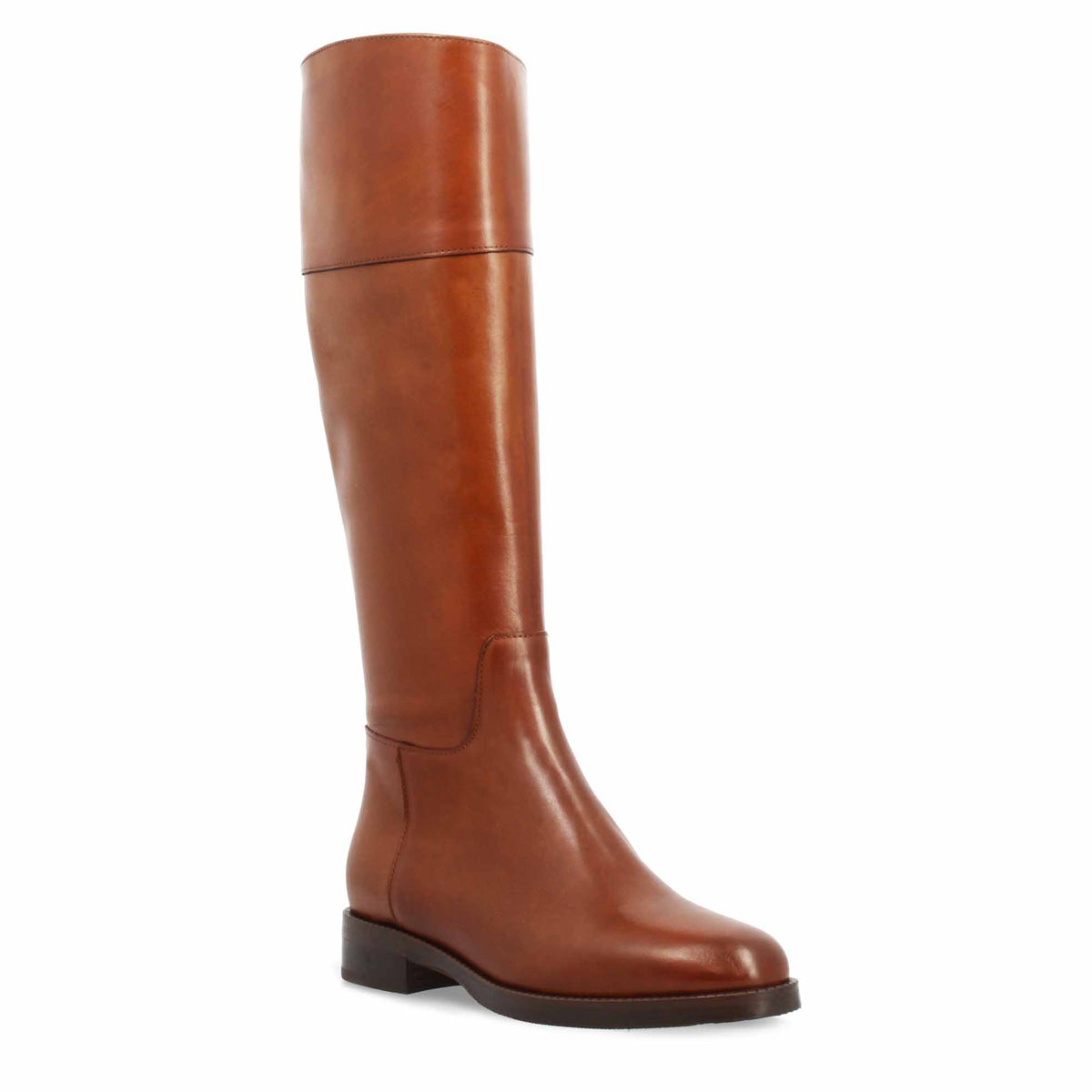 Stivale artigianale al ginocchio da donna in pelle marrone - LeonardoShoes