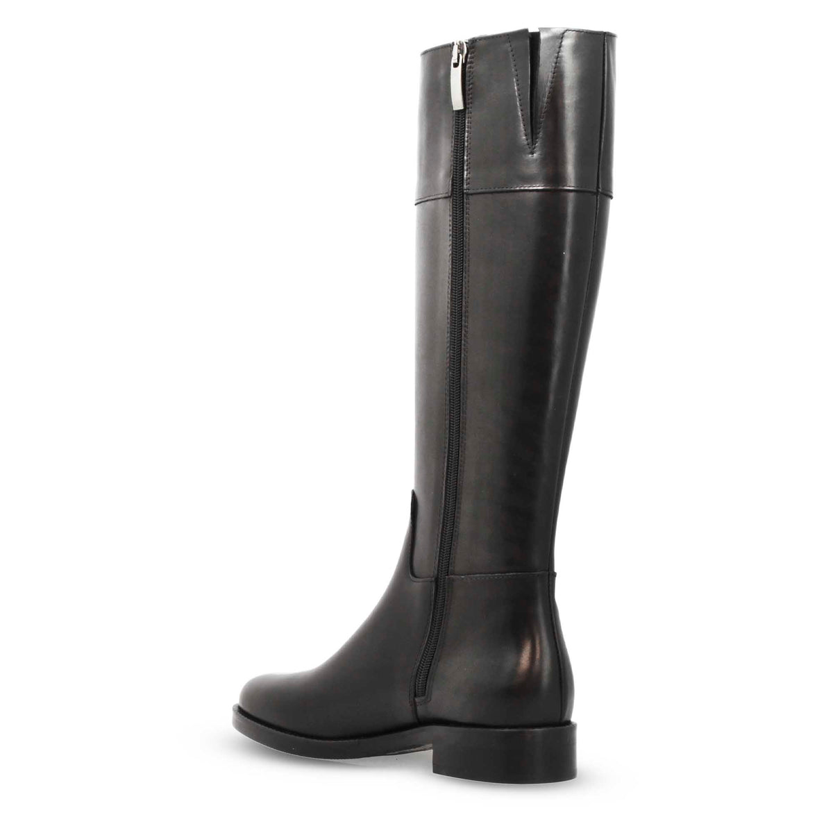 Stivale artigianale da donna al ginocchio in pelle colore nero - LeonardoShoes