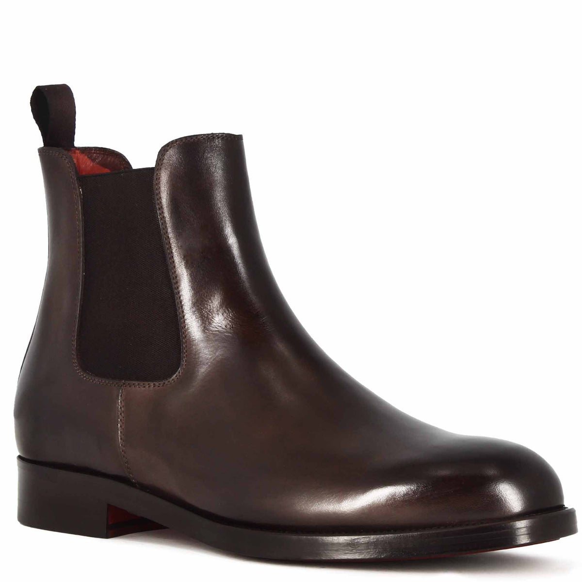 Stivaletti da uomo chelsea eleganti in pelle colore marrone fatti a mano - LeonardoShoes