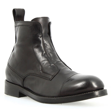 Stivaletto cap toe nero da uomo fatto a mano - LeonardoShoes