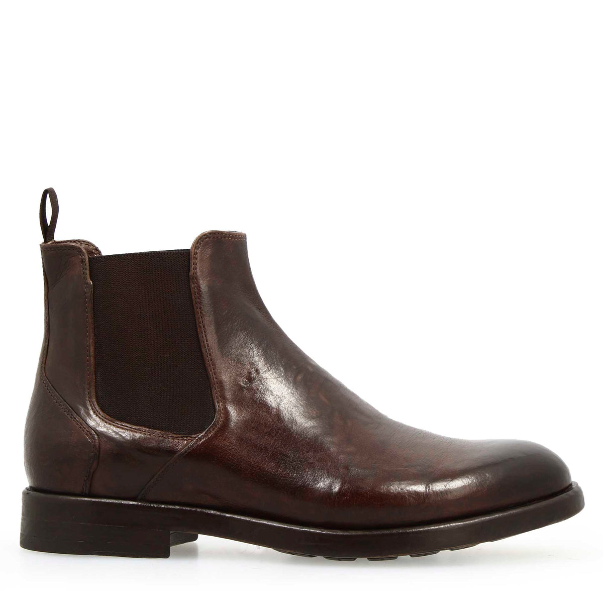 Stivaletto Chelsea moderno marrone scuro da uomo - LeonardoShoes