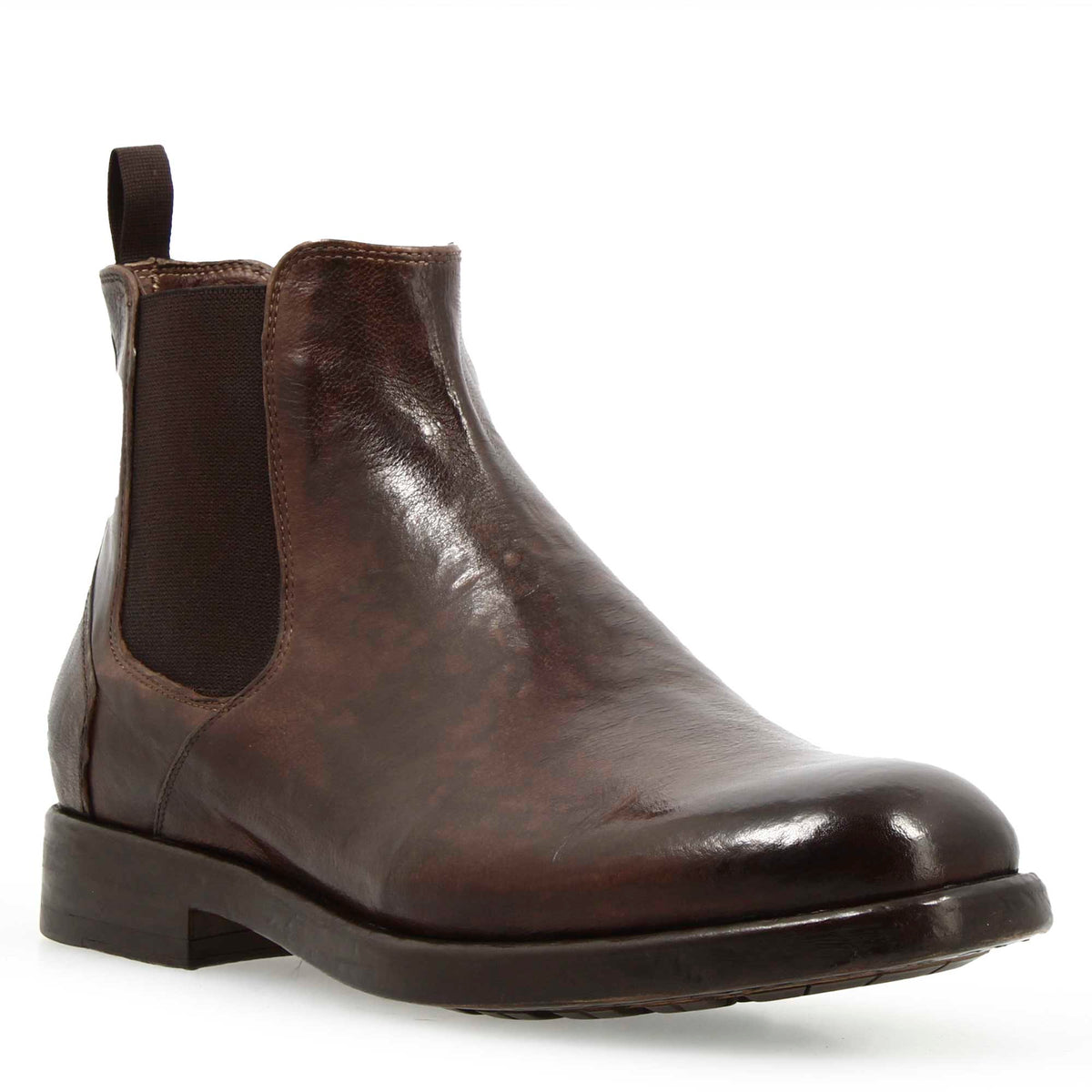 Stivaletto Chelsea moderno marrone scuro da uomo - LeonardoShoes