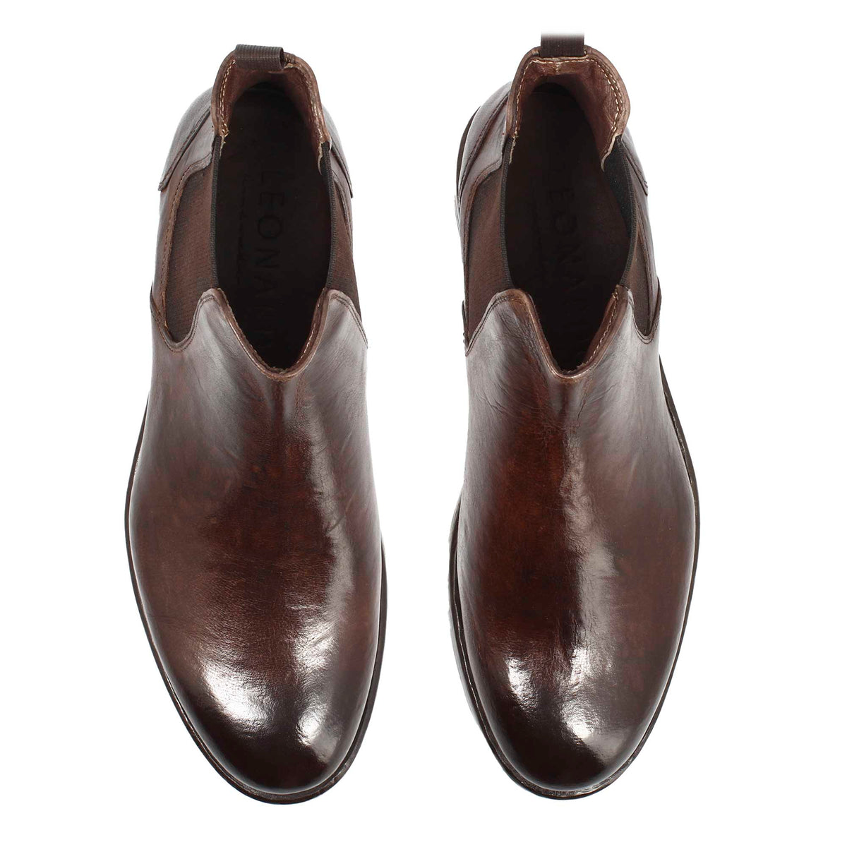 Stivaletto Chelsea moderno marrone scuro da uomo - LeonardoShoes