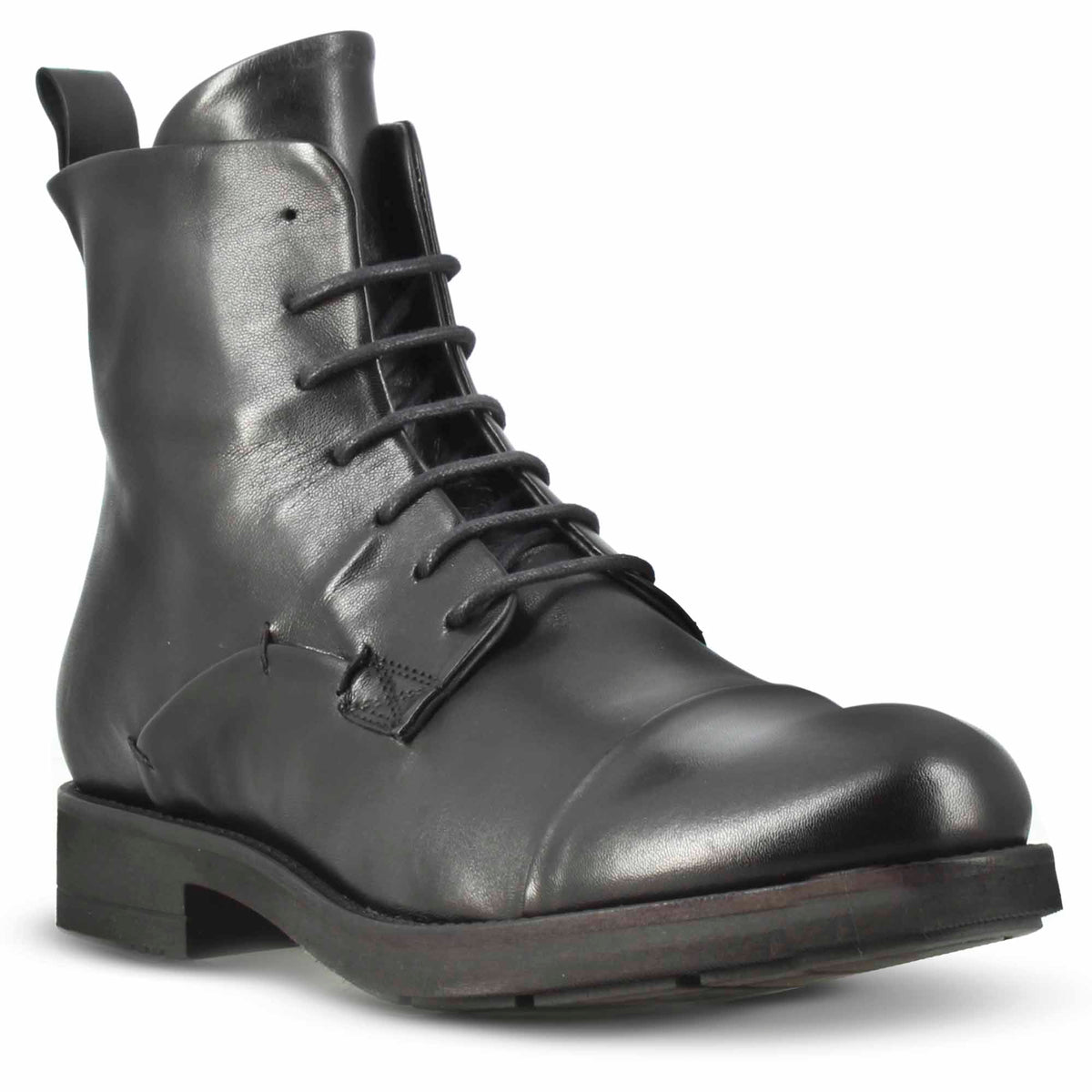 Stivaletto da uomo stile vintage in pelle colore nero - LeonardoShoes