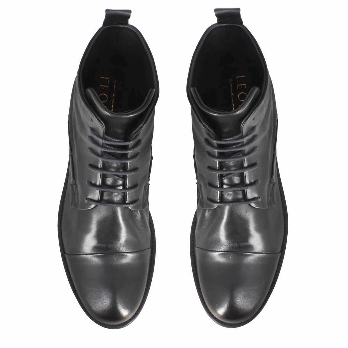 Stivaletto da uomo stile vintage in pelle colore nero - LeonardoShoes