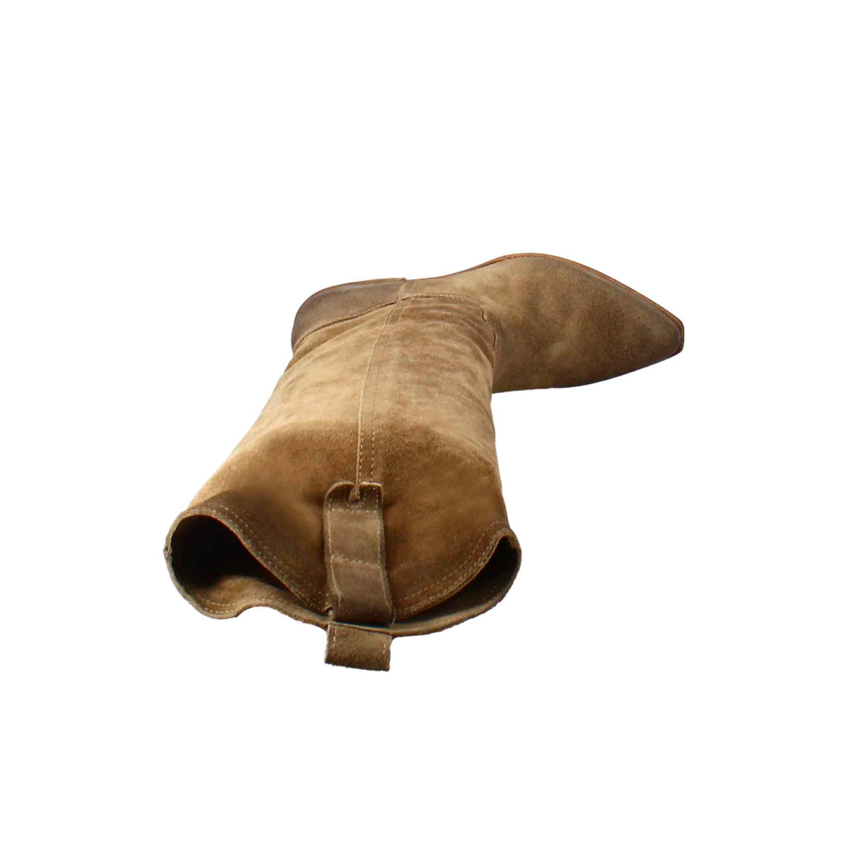 Stivali texani da donna sfoderati in camoscio tortora - LeonardoShoes