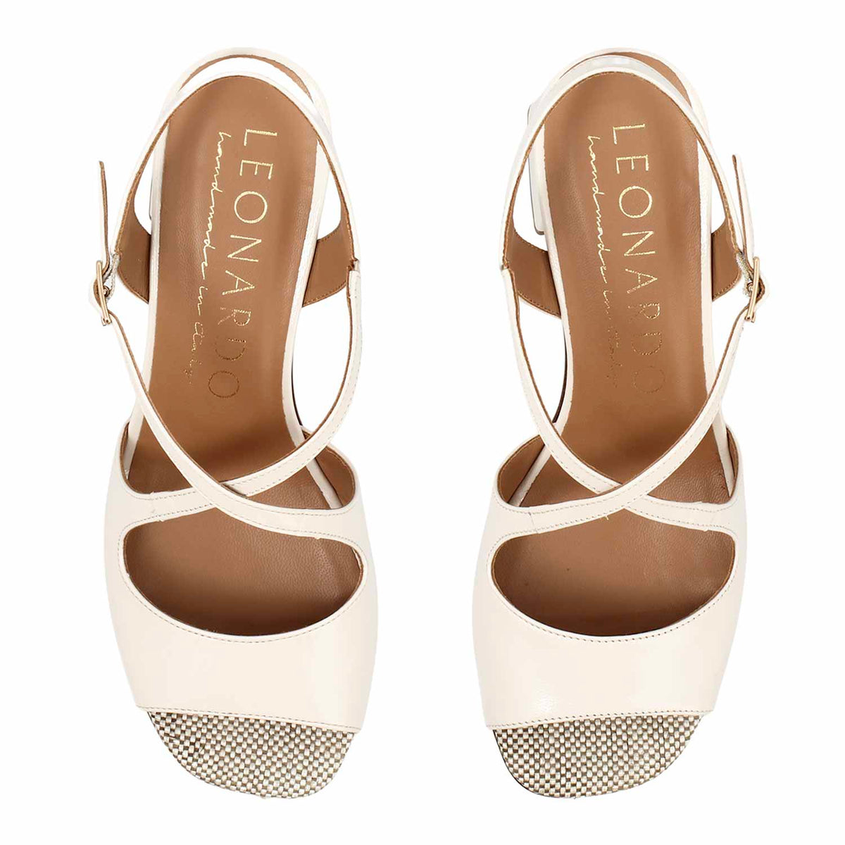Sandalo da donna Fiamma in pelle bianco - LeonardoShoes