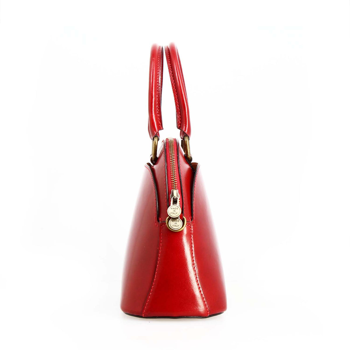 Borsa a mano Zaira da donna in pelle rossa semi lucida