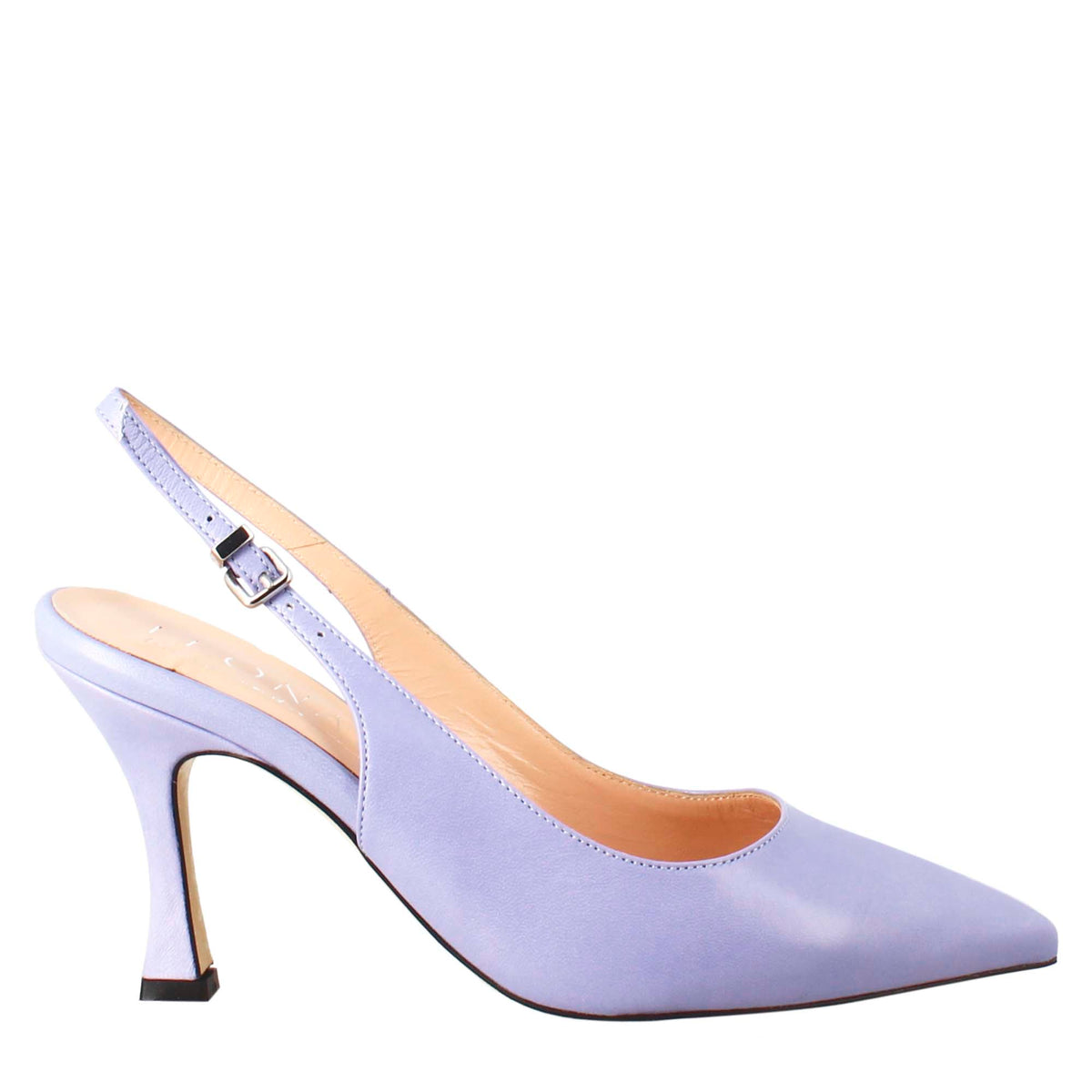Décolleté con tacco alto da donna in pelle colore glicine - LeonardoShoes