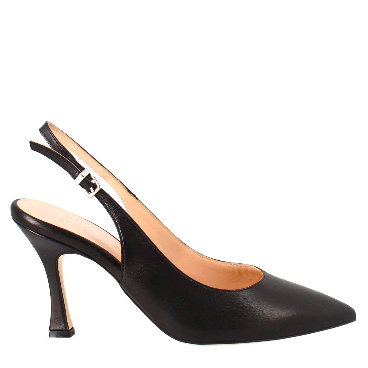 Décolleté con tacco alto da donna in pelle colore nero - LeonardoShoes