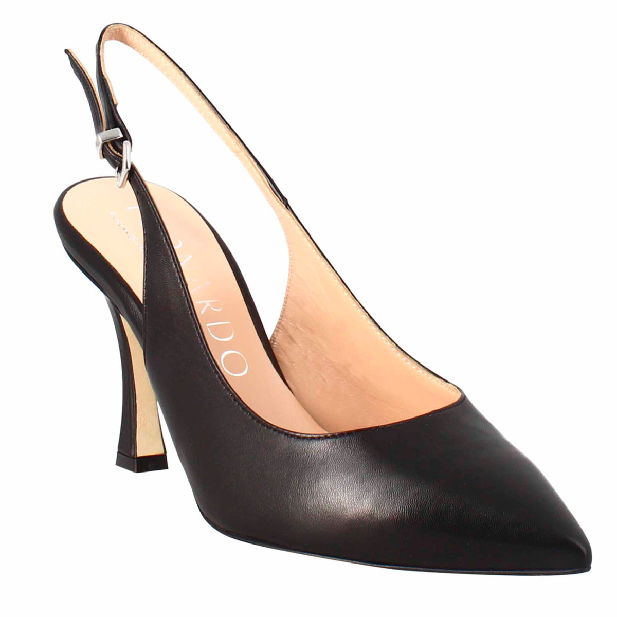 Décolleté con tacco alto da donna in pelle colore nero - LeonardoShoes