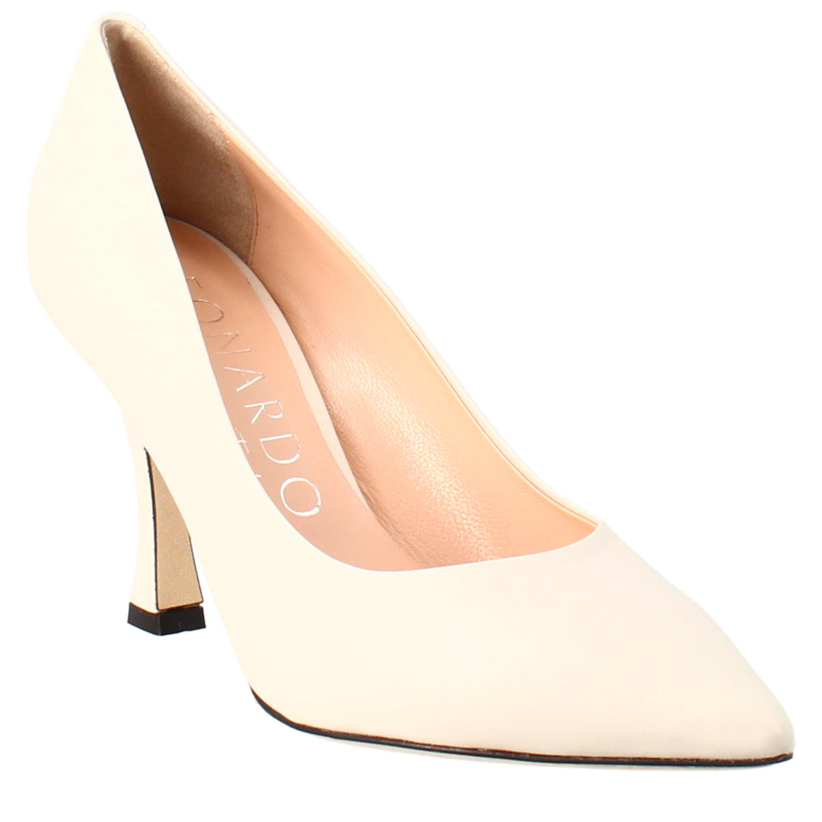 Décolleté da donna in pelle colore beige a punta - LeonardoShoes