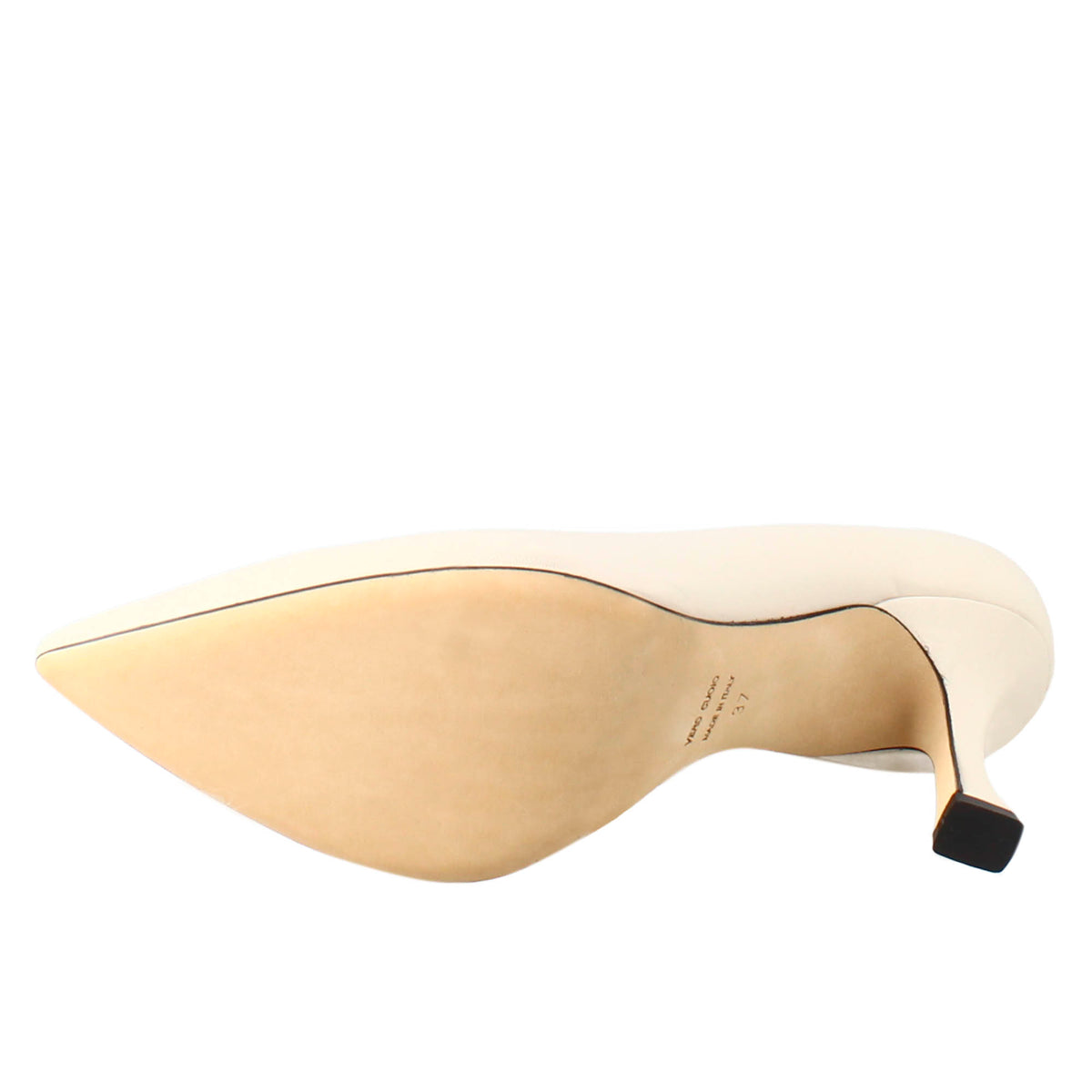 Décolleté da donna in pelle colore beige a punta - LeonardoShoes