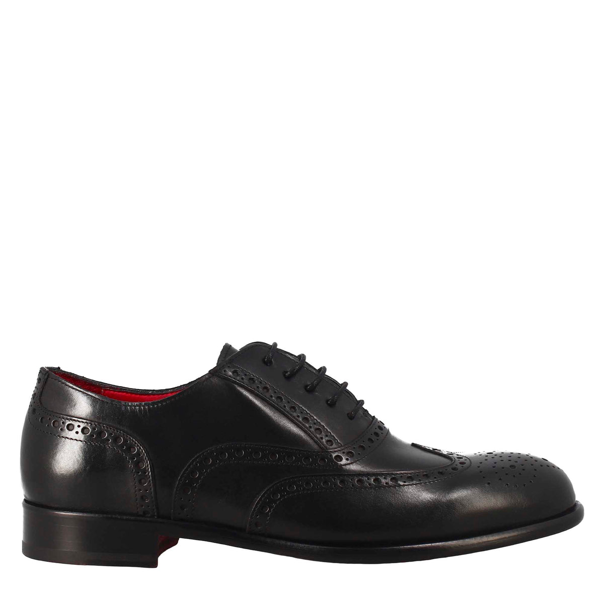 Oxford brogue nero elegante da uomo in pelle - LeonardoShoes