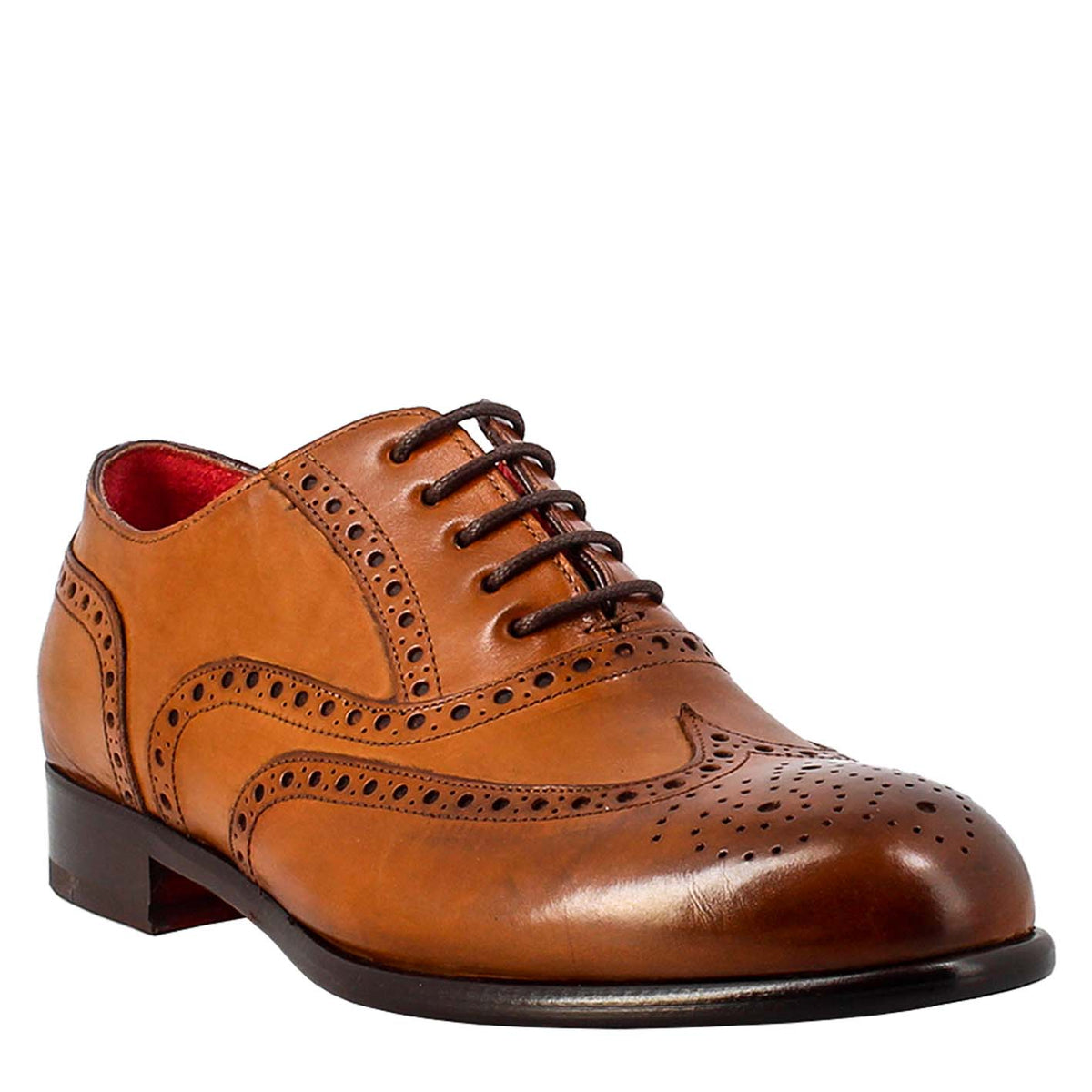 Oxford brogue marrone elegante da uomo in pelle - LeonardoShoes