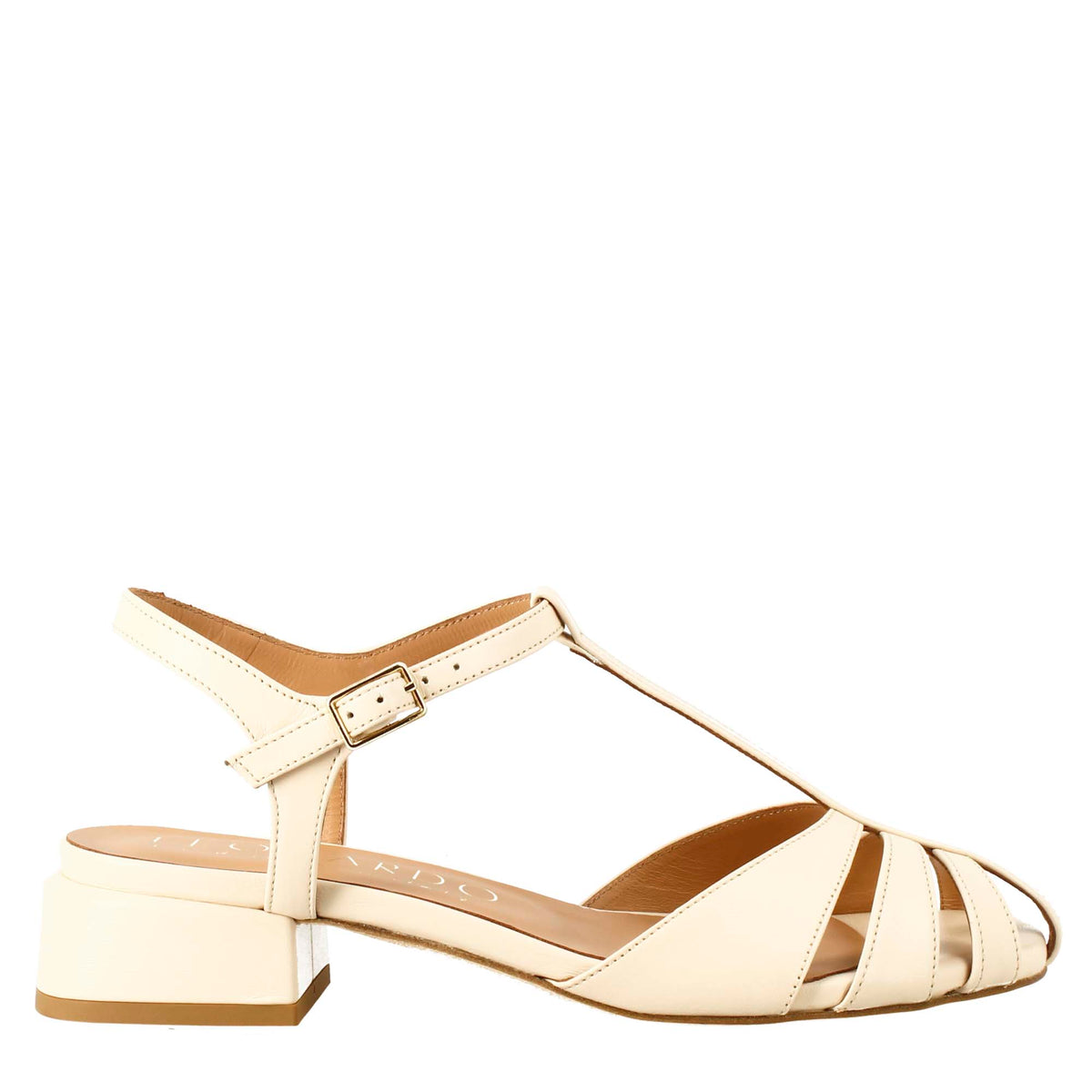 Sandalo da donna colore cipria a forma di gabbia - LeonardoShoes
