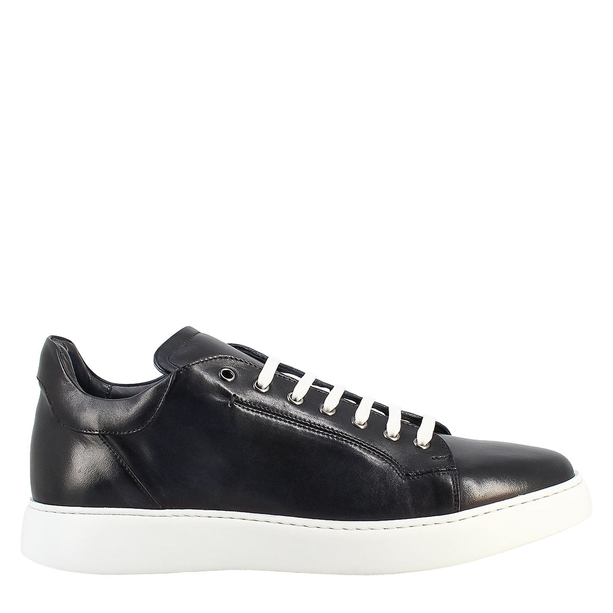 Sneaker blu elegante da uomo in pelle liscia - LeonardoShoes