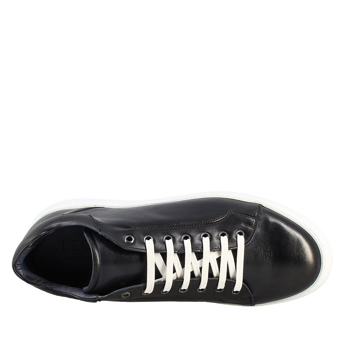 Sneaker blu elegante da uomo in pelle liscia - LeonardoShoes